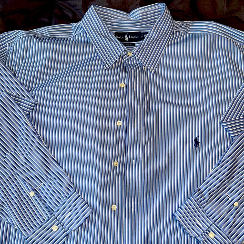 Big and Tall Ralph Lauren Polo - Classic Button Down Dress/Casual Shirt